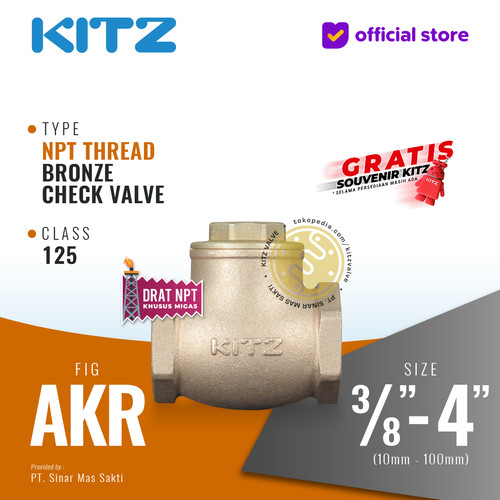 [EZR.2200210] NPT Klep Tabok / Swing Check Valve KITZ Fig. 125 AKR , Drat Kasar / Screw NPT