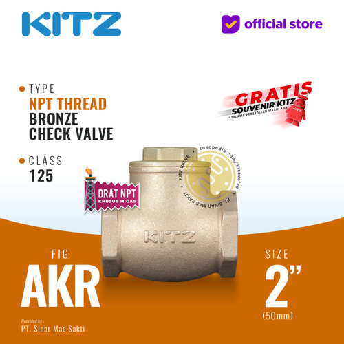 [EZR.2200216] NPT Klep Tabok / Check Valve KITZ Fig. 125 AKR , 2" - 50mm , Drat Kasar