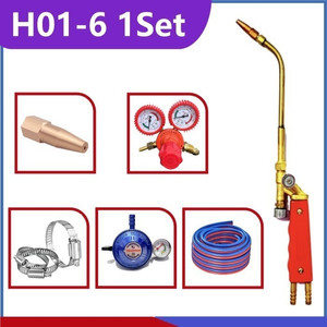 [EZM.9800014] 1 SET Gas Cutting Torch acetylene propane Type H01-6 Welding gas Cutting Torch Ada Regulator Klem Nozzle Dan Selang 1set