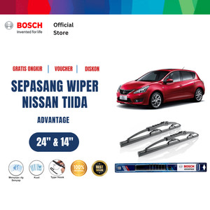 [EZR.2400005] Bosch Sepasang Wiper Kaca Mobil Nissan Tiida C11 Advantage 24" & 14"