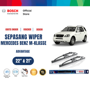 [EZR.2400006] Bosch Sepasang Wiper Kaca Mobil Mercedes Benz M-Klasse 163 Advantage (1999-2005) 22" & 21"