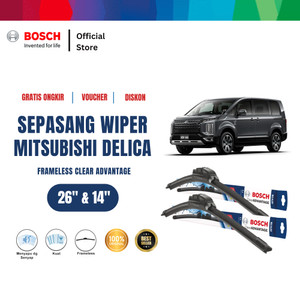 [EZR.2400034] Bosch Frameless Wiper Sepasang Depan Mobil Mitsubishi Delica Clear Advantage Size 26 dan 14 Inci