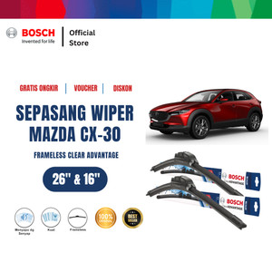 [EZR.2400035] Bosch Frameless Wiper Sepasang Depan Mobil Mazda CX-30 Clear Advantage Size 26 dan 16 Inci