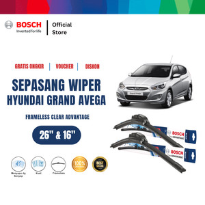 [EZR.2400037] Bosch Frameless Wiper Sepasang Depan Mobil Hyundai Grand Avega Clear Advantage Size 26"+16"