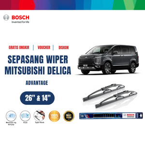 [EZR.2400041] Bosch Advantage Wiper Sepasang Depan Mobil Mitsubishi Delica Size 26"+14"