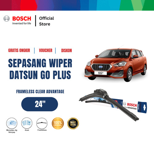 [EZR.2400052] Bosch Wiper Depan Mobil Datsun Go+ Frameless New Clear Advantage 24"