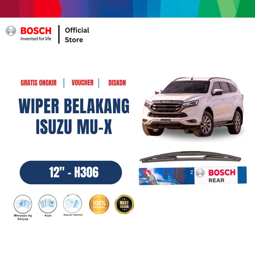 [EZR.2400063] Bosch H306 Rear Wiper Kaca Belakang Mobil Isuzu MU-X - Lock 3 Size 12 Inci
