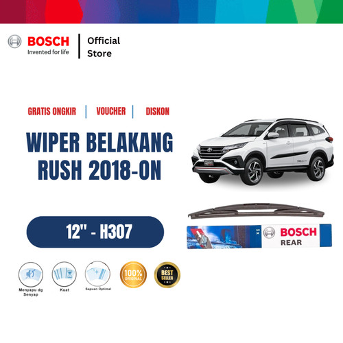[EZR.2400067] Bosch H307 Rear Wiper Kaca Belakang Mobil Toyota All New Rush 2018-On Rock Lock 2 Size 12 Inci