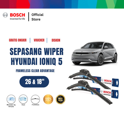 [EZR.2400075] ⁠Bosch Wiper Mobil Hyundai Ioniq 5 Frameless Clear Advantage  26 dan 18 Inci