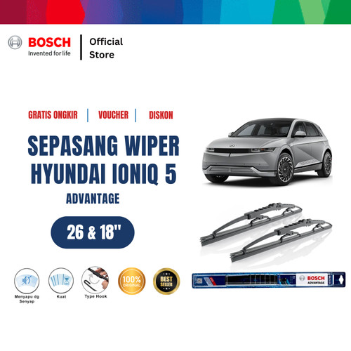 [EZR.2400079] ⁠Bosch Wiper Mobil Hyundai Ioniq 5 Advantage  26 dan 18 Inci