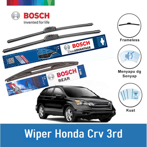 [EZR.2400297] Bosch Wiper Mobil Honda CRV 3rd Set Frameless Clear 26 - 17 Inci dan H306
