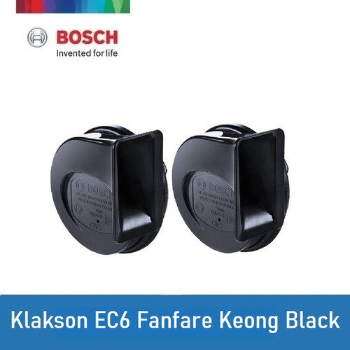 [EZR.2400838] Bosch Klakson EC6 Fanfare Keong Black 12V Set -Jual Klakson Merk Bagus