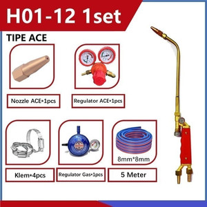 [EZM.1180008] 1 Set H01-12 Gas Cutting Torch acetylene propane Type H01-12 Welding gas Cutting Torch Ada Regulator Klem Nozzle Dan Selang 1set