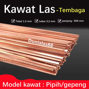 [EZM.1180028] Kawat Las Tembaga Persegi 50cm Kawat Las Welding Rod Fosfor Tembaga 500mm Pipih gepeng