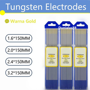 [EZM.1180033] Tungsten Gold Kawat Tungsten Emas Las TIG Argon 1.6MM 2.0MM 2.4MM 3,2MM  Kawat Las Tungsten Argon Tungsten Electrodes Untk Mesin Las Gold Kuning