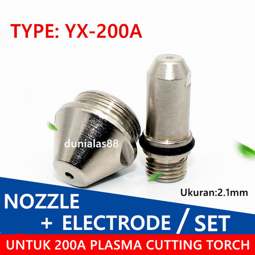 [EZM.1180363] Nozzle+Electrode FANYANG 200A 2.1mm Sparepart Plasma Cutting Torch SET