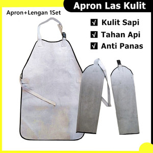 [EZM.1180625] Apron Las Dana dan Lengan Kulit Set Celemek Las Welding Sarung Tangan