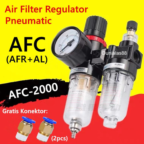 [EZM.1180629] AFC-2000 Air Filter Regulator Udara Kompresor 1/4 Inch Double 1/4"