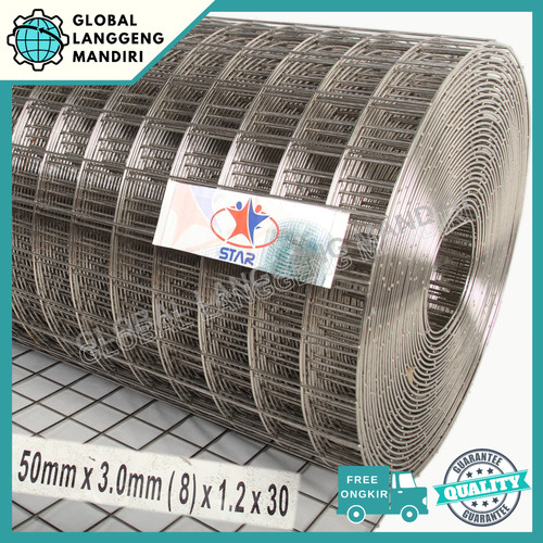 [EZM.1140104] KAWAT RAM STAINLESS 50MMX50MMX3.0MMX1.2M (304) /KAWAT LOKET STAINLESS