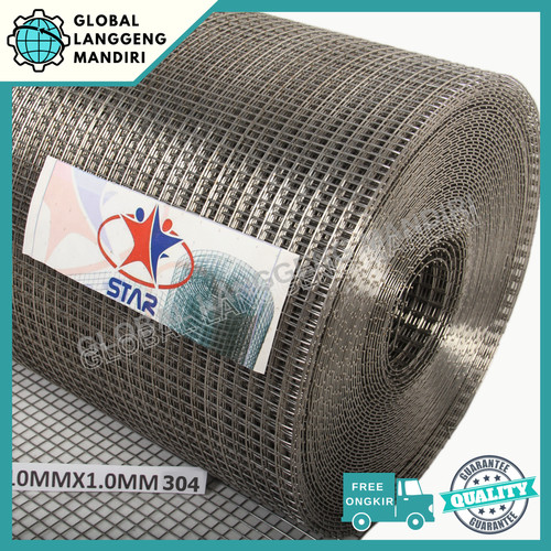 [EZM.1140113] KAWAT RAM STAINLESS 10MMX10MMX1.0MMX1M (304)/KAWAT LOKET STAINLESS 304