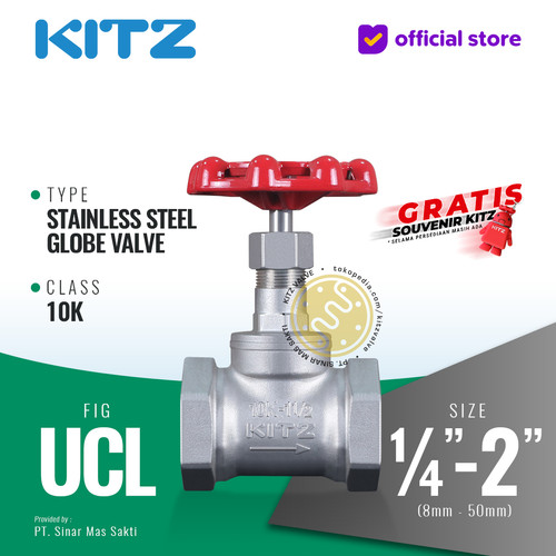 [EZR.2200001] Globe Valve Stainless SUS304 KITZ Fig. 10 UCL , Drat / Screw