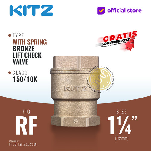 [EZR.2200012] KITZ Tusen Klep Lift Check Valve w. Spring Fig. 150 RF , 1 1/4" - 32mm