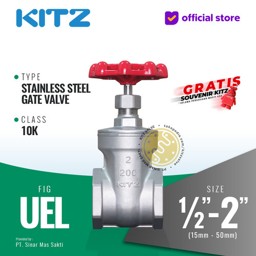 [EZR.2200017] Gate Valve Stainless SUS304 KITZ Fig. 10 UEL , Drat / Screw