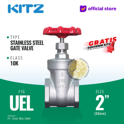 [EZR.2200018] Gate Valve Stainless SUS304 KITZ Fig. 10 UEL , 2" - 50A - 50mm , Drat / Screw