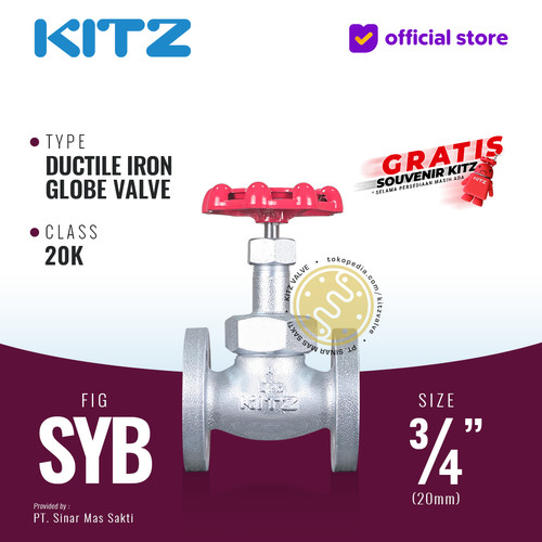 [EZR.2200047] Globe Valve Ductile KITZ Fig. 20 SYB , 3/4" - 20A - 20mm , Flange 20K