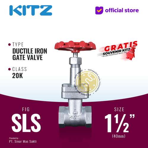 [EZR.2200061] Gate Valve Ductile KITZ Fig. 20 SLS , 1 1/2" - 40A - 40mm , Drat / Screw
