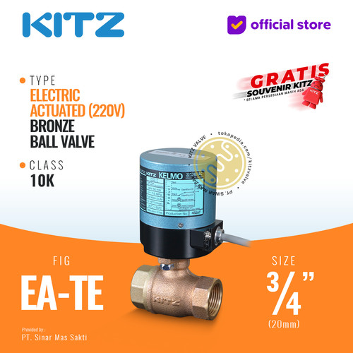 [EZR.2200066] Electric / Motorized Ball Valve Bronze KITZ Fig. EA-TE , 3/4" - 20A - 20mm , Drat / Screw