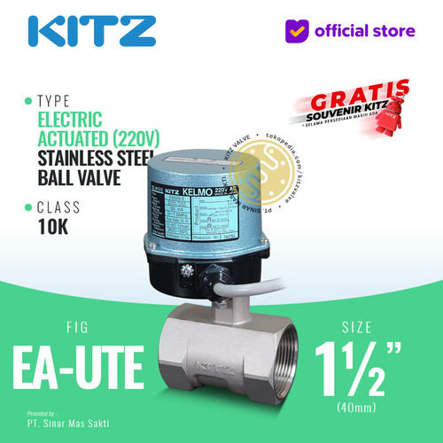 [EZR.2200078] Electric / Motorized Ball Valve Stainless SUS316 KITZ Fig. EA-UTE , 1 1/2" - 40A - 40mm , Drat / Screw