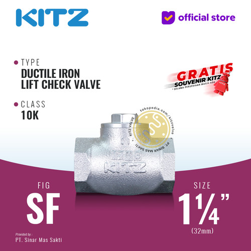 [EZR.2200197] Lift Check Valve Ductile KITZ Fig. 10 SF, 1 1/4" - 32mm , Drat / Screw