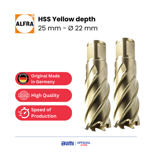 [EZM.4000007] Mata Bor HSS Yellow depth 25 mm - O 22 mm - Alfra