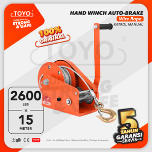 [EZO.1600006] Hand Winch Auto Brake / Katrol Manual 2600 Lbs x 15 Meter TOYO