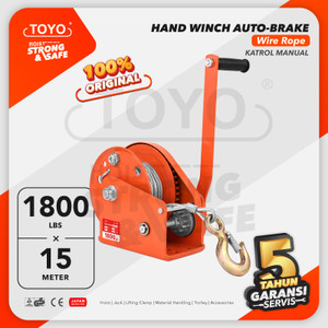 [EZO.1600015] Hand Winch Auto Brake / Katrol Manual 1800 Lbs x 15 Meter TOYO