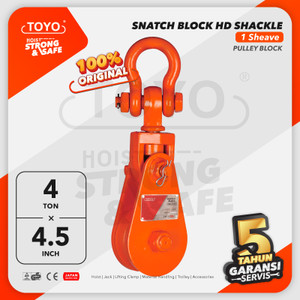 [EZO.1600023] Snatch Block / Pulley Block Shackle 4 Ton - 4 1/2" HD 1 Sheave TOYO