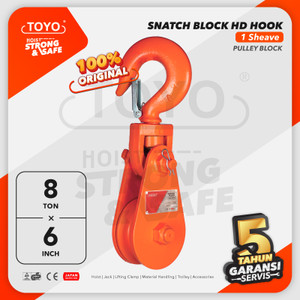 [EZO.1600024] Snatch Block / Pulley Block Hook 8 Ton - 6" HD 1 Sheave TOYO