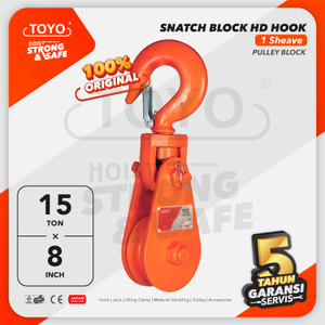 [EZO.1600026] Snatch Block / Pulley Block Hook 15 Ton - 8" HD 1 Sheave TOYO
