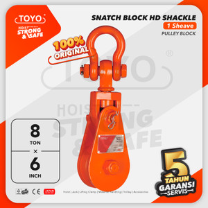 [EZO.1600027] Snatch Block / Pulley Block Shackle 8 Ton - 6" HD 1 Sheave TOYO
