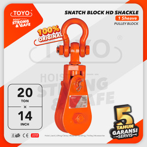 [EZO.1600029] Snatch Block / Pulley Block Shackle 20 Ton - 14" HD 1 Sheave TOYO