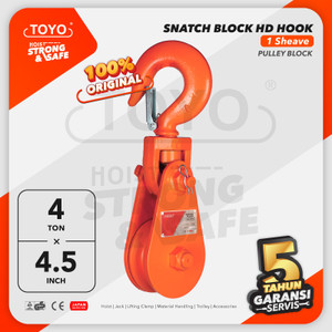 [EZO.1600031] Snatch Block / Pulley Block Hook 4 Ton - 4 1/2" HD 1 Sheave TOYO