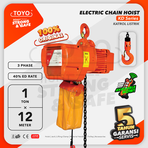 [EZO.1600106] Electric Chain Hoist 1 Ton x 12 Meter KD Series TOYO
