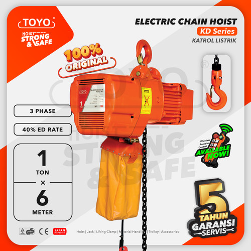 [EZO.1600109] Electric Chain Hoist 1 Ton x 6 Meter KD Series TOYO