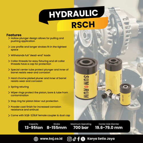 [EZO.1900057] Hydraulic Cylinder RSCH-306 Cap 30t Stroke 155mm Sun Run