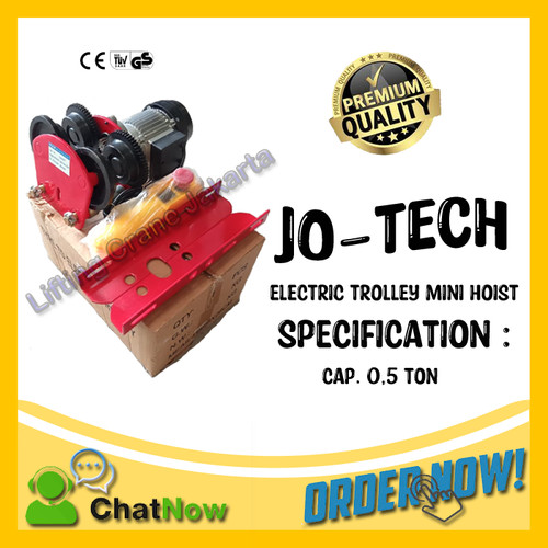 [EZO.1500265] Electric Motor Trolley Mini Hoist for Electric Katrol Mini Hoist 500Kg