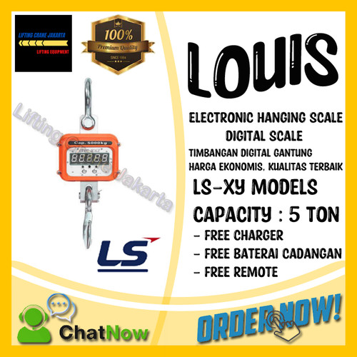 [EZO.1500266] Digital Crane Scale Timbangan Digital Gantung Cap 5 Ton Model LS - XY