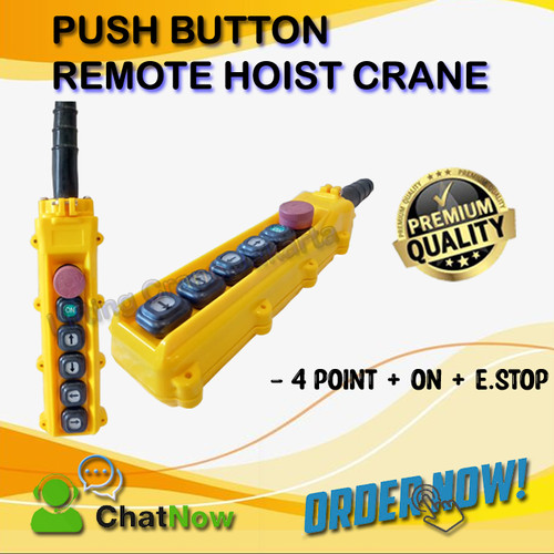 [EZO.1500272] Remote Control Hoist Push Button Single Speed 4Tombol + ON + E.Stop