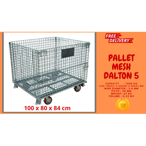 [EZO.1800002] Keranjang besi lipat Pallet Mesh STOCKY 5 Ukuran 100 x80 x 84 cm harga termurah