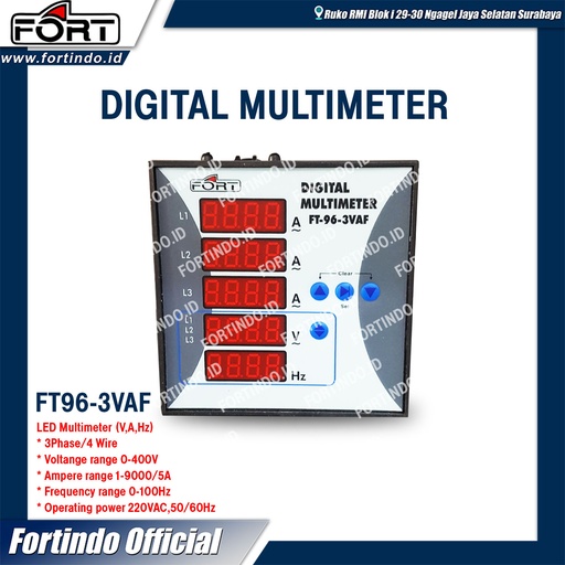 [EZM.1030686] Digital Multimeter FT96-3VAF 3 PHASE FORT